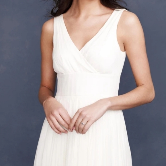 J. Crew Sophia Black V-neck Size 12L Wedding Gown NWT - Picture 6 of 7